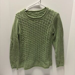 Green Cable Knit Women's Sweater